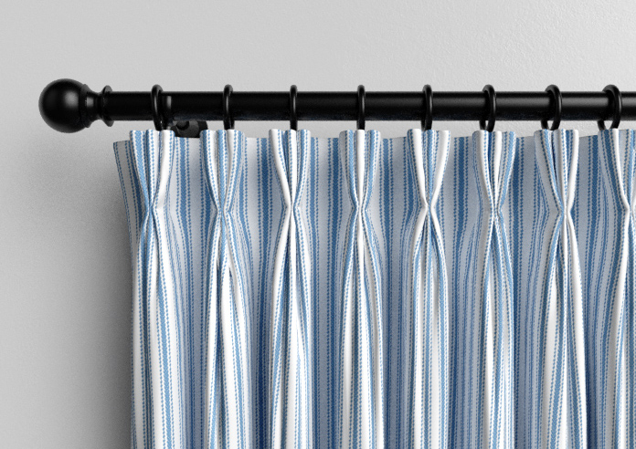 Lace Stripes, Vintage Blue - Made to Measure Curtains - Image 11